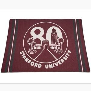NWT Stanford University Woven Stadium Blanket Throw Cardinal Red Hoover Tower